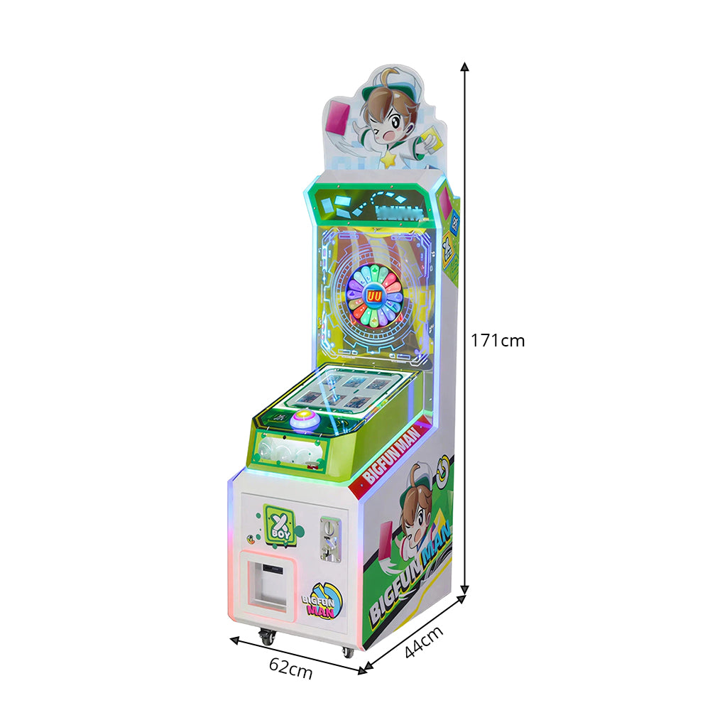 GAMEON Colourful Hero Turntable Arcade Machine - Coin Operated Prize Game with Rotating Light Wheel & Interactive Reward Experience - Green