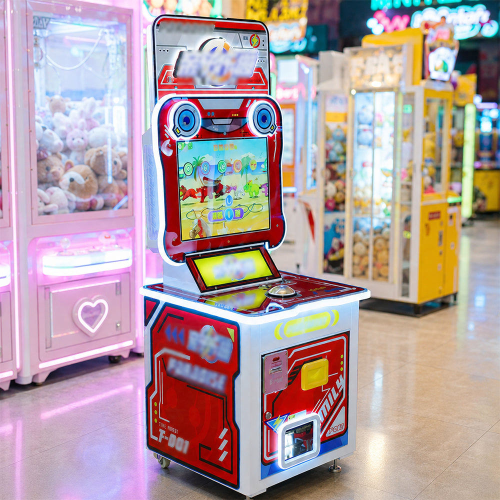GAMEON Parent Paradise Arcade Machine - Coin Operated Kids Interactive Game with LCD Display, Fishing Challenge & Family Entertainment Experience - Red
