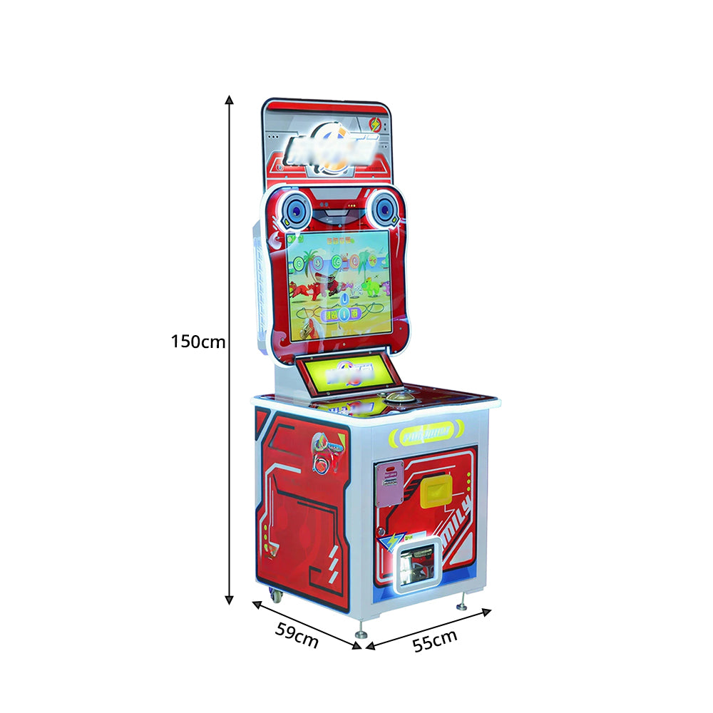 GAMEON Parent Paradise Arcade Machine - Coin Operated Kids Interactive Game with LCD Display, Fishing Challenge & Family Entertainment Experience - Red