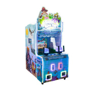 GAMEON Happy Water Park Shooting Arcade Machine - Coin Operated Dual Player Water Gun Game with 26" Display & Interactive Family Entertainment Experience - Blue