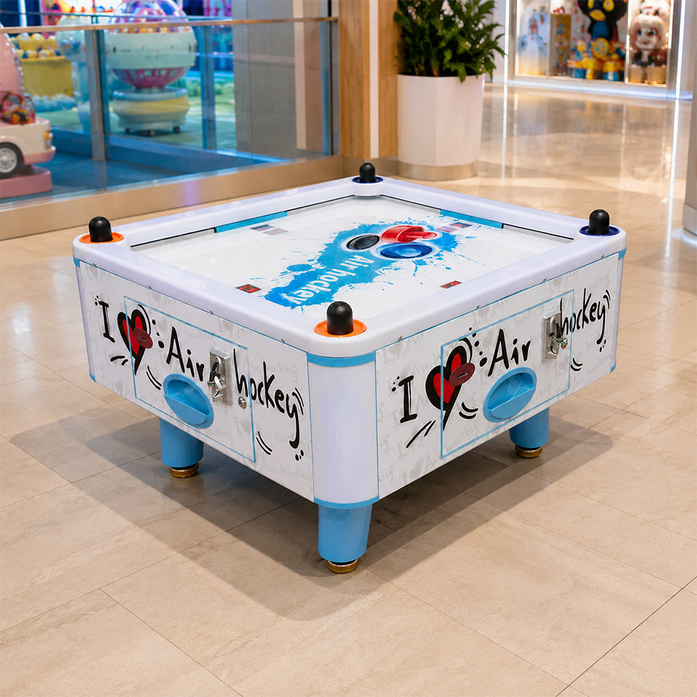 GAMEON Classic Air Hockey Table - Kids Interactive Arcade Game with 4 Player Support, Air Powered Hockey Play & Family Entertainment Experience - White