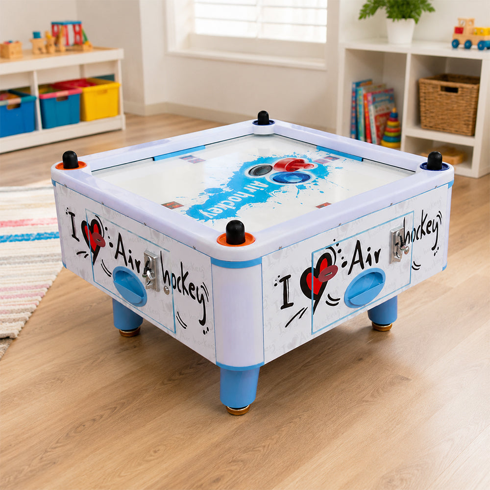 GAMEON Classic Air Hockey Table - Kids Interactive Arcade Game with 4 Player Support, Air Powered Hockey Play & Family Entertainment Experience - White
