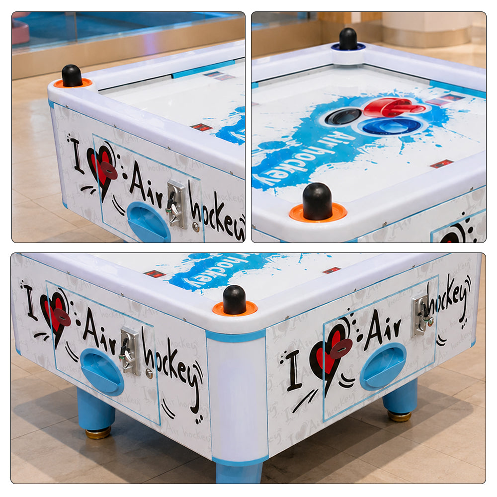GAMEON Classic Air Hockey Table - Kids Interactive Arcade Game with 4 Player Support, Air Powered Hockey Play & Family Entertainment Experience - White