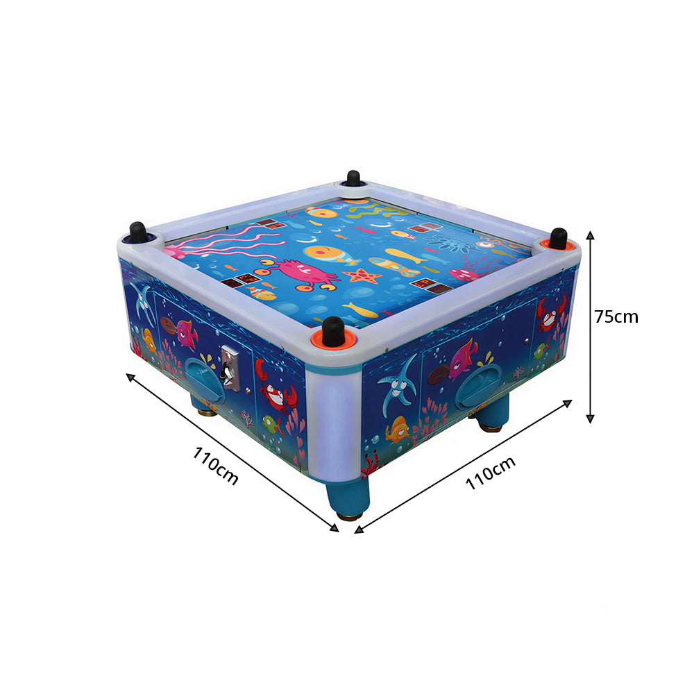 GAMEON Ocean Blue Air Hockey Table - Kids Interactive Arcade Game with 4 Player Support, Air Powered Hockey Play & Family Entertainment Experience - Blue