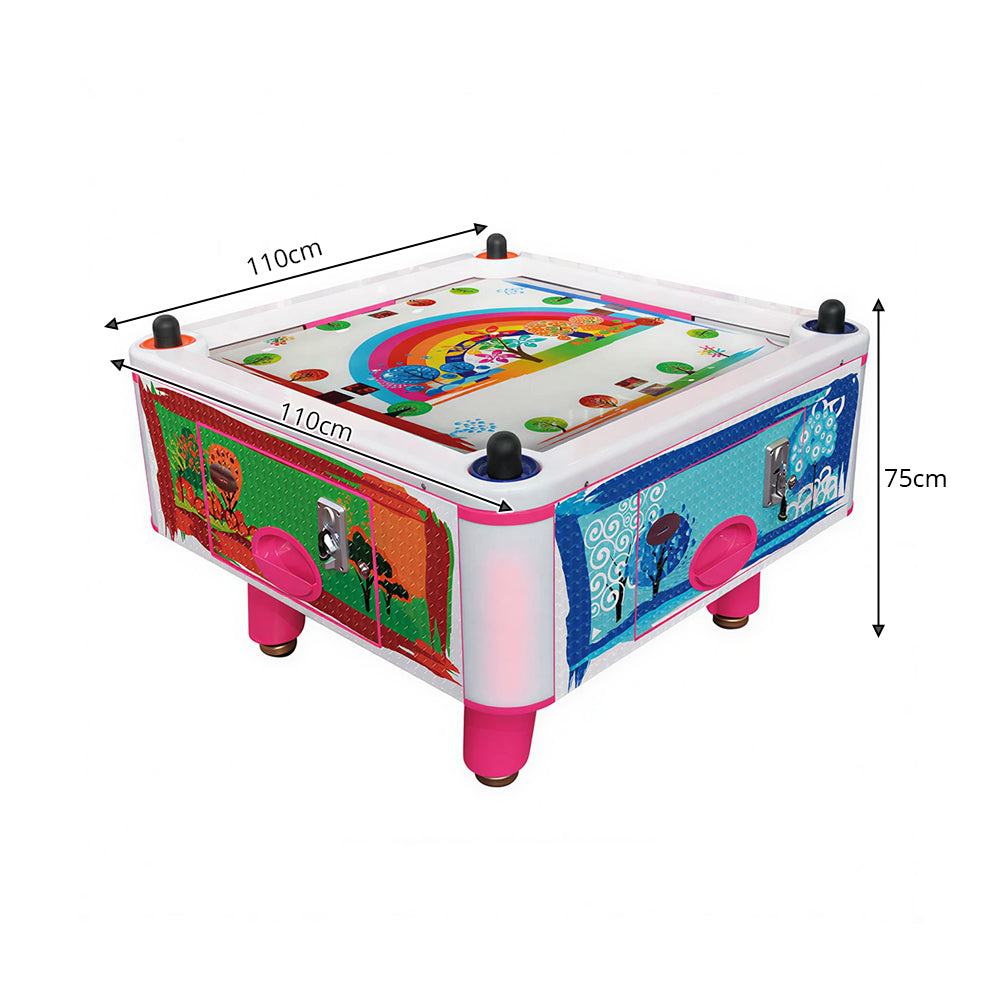 GAMEON Colourful Forest Air Hockey Table - Kids Interactive Arcade Game with 4 Player Support, Air Powered Hockey Play & Family Entertainment Experience - Pink
