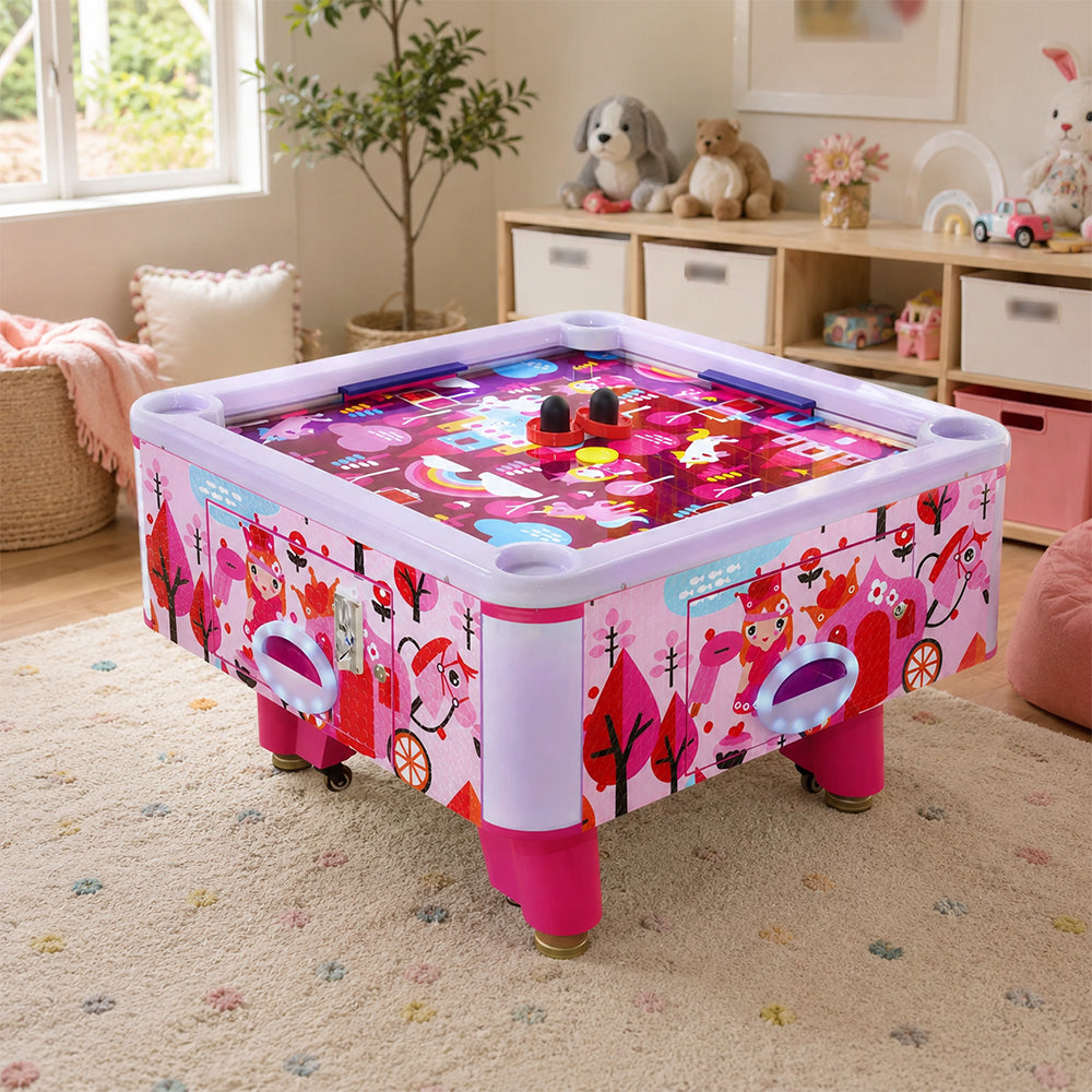 GAMEON Fantasy Forest Air Hockey Table - Kids Interactive Arcade Game with 4 Player Support, Air Powered Hockey Play & Family Entertainment Experience - Pink