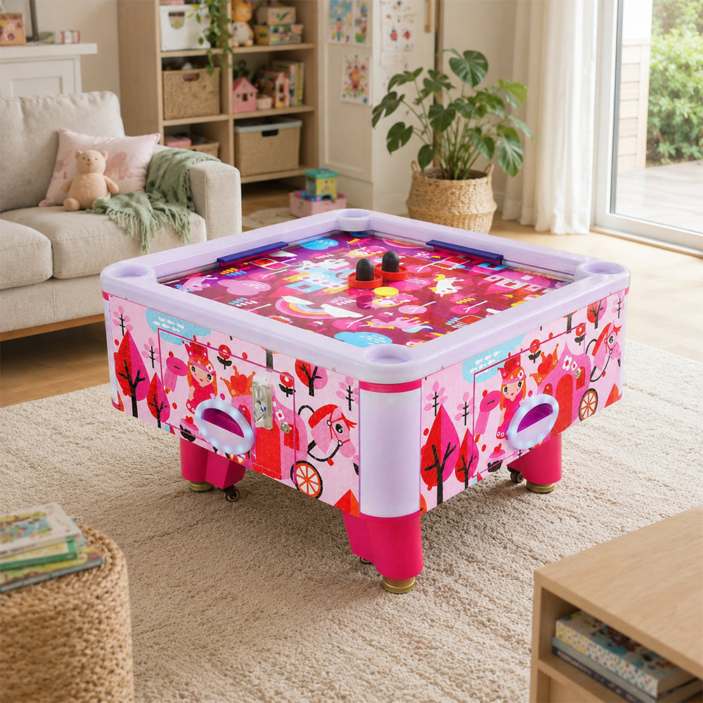 GAMEON Fantasy Forest Air Hockey Table - Kids Interactive Arcade Game with 4 Player Support, Air Powered Hockey Play & Family Entertainment Experience - Pink