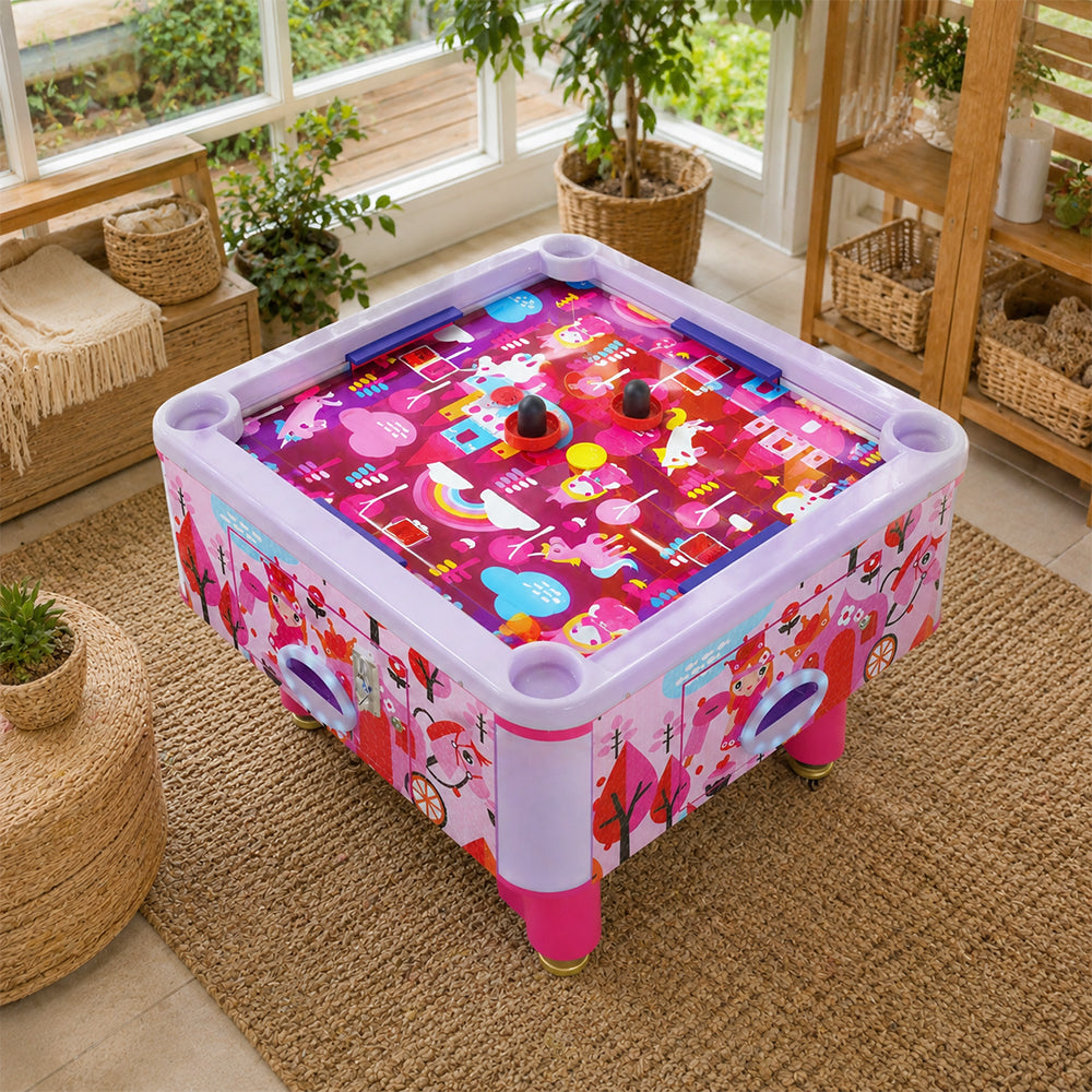 GAMEON Fantasy Forest Air Hockey Table - Kids Interactive Arcade Game with 4 Player Support, Air Powered Hockey Play & Family Entertainment Experience - Pink