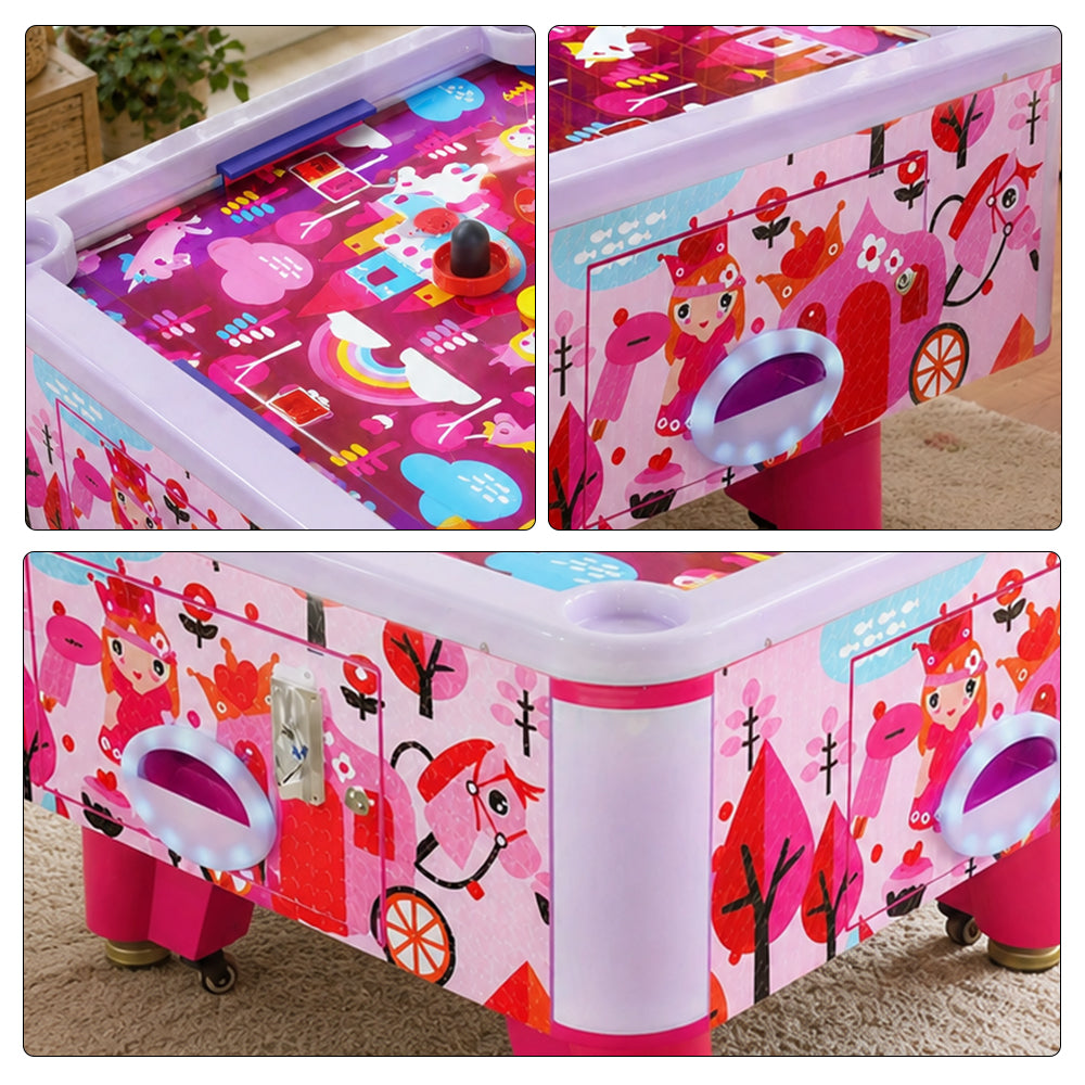 GAMEON Fantasy Forest Air Hockey Table - Kids Interactive Arcade Game with 4 Player Support, Air Powered Hockey Play & Family Entertainment Experience - Pink