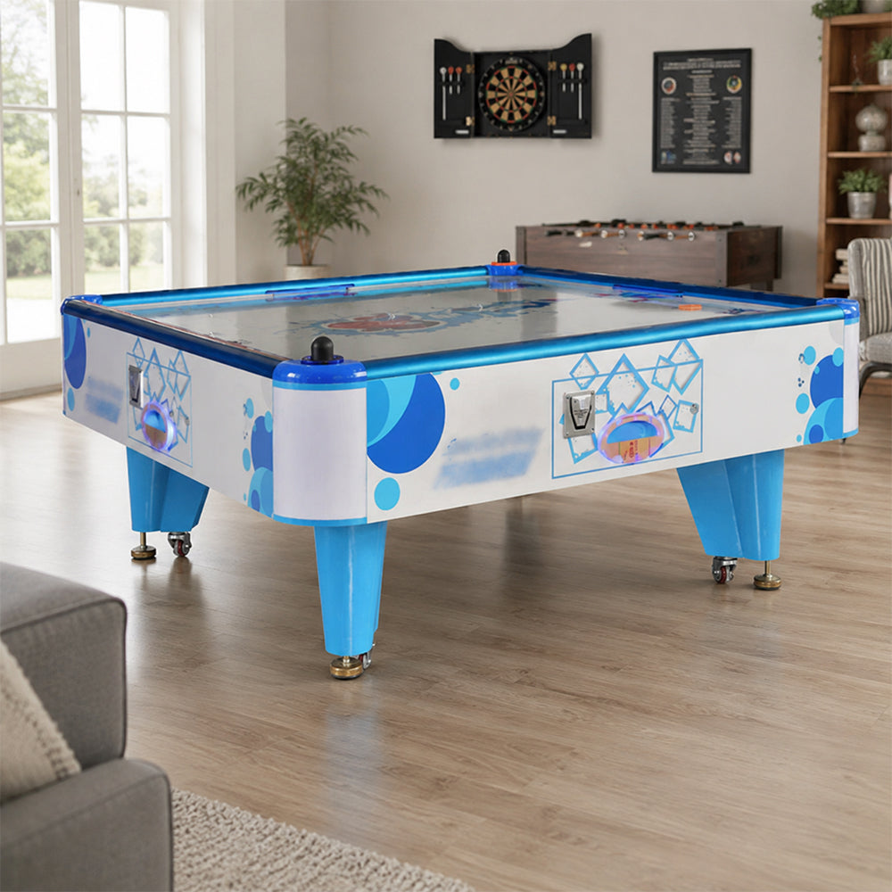 GAMEON Adult Air Hockey Table - Commercial Interactive Arcade Game with 4 Player Support, Air Powered Hockey Play & Entertainment Experience - Blue