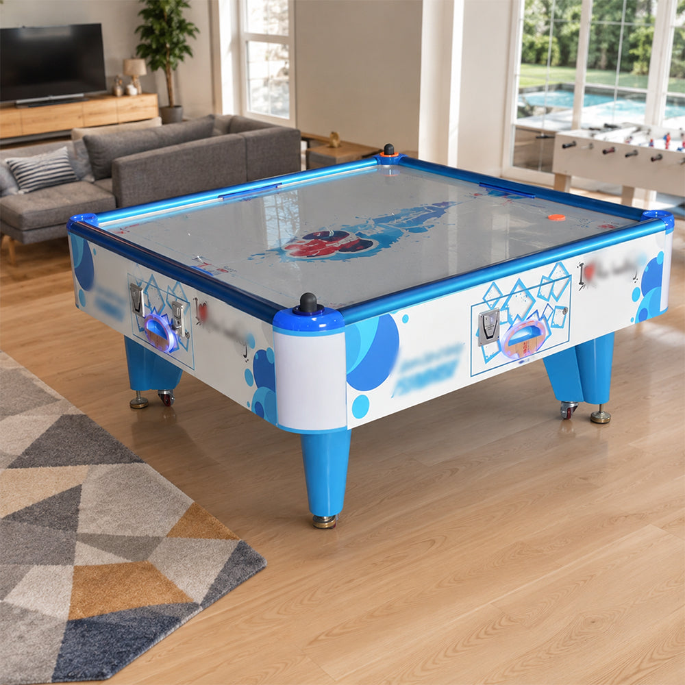 GAMEON Adult Air Hockey Table - Commercial Interactive Arcade Game with 4 Player Support, Air Powered Hockey Play & Entertainment Experience - Blue