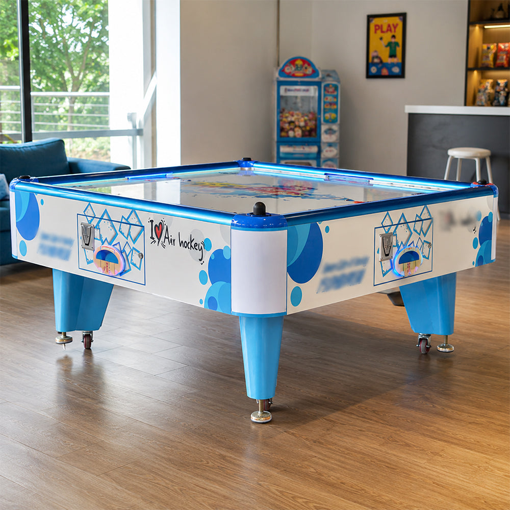 GAMEON Adult Air Hockey Table - Commercial Interactive Arcade Game with 4 Player Support, Air Powered Hockey Play & Entertainment Experience - Blue