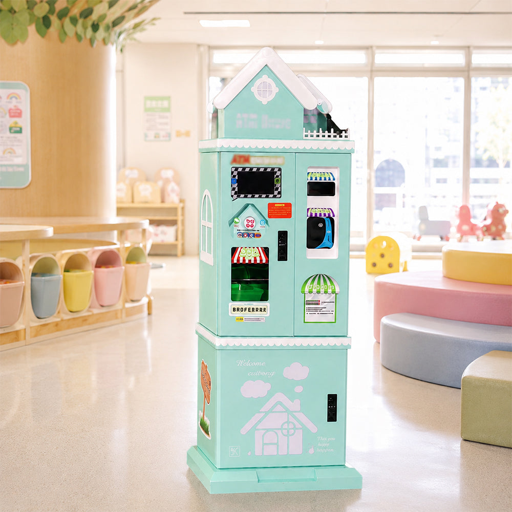 GAMEON House Coin Exchange Machine - Self Service Game Token Dispenser with Banknote Slot, Coin Outlet & Arcade Operation Support - Mint Green