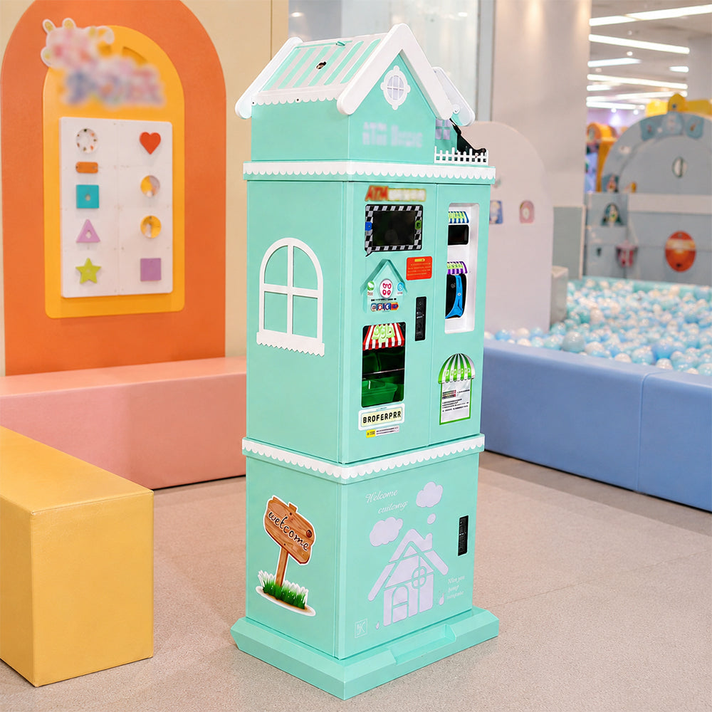 GAMEON House Coin Exchange Machine - Self Service Game Token Dispenser with Banknote Slot, Coin Outlet & Arcade Operation Support - Mint Green