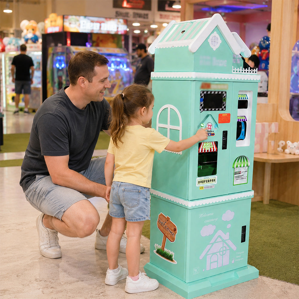GAMEON House Coin Exchange Machine - Self Service Game Token Dispenser with Banknote Slot, Coin Outlet & Arcade Operation Support - Mint Green