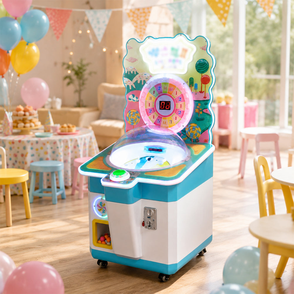 GAMEON Lollipop Prize Machine - Coin Operated Candy Grabber Arcade Game with LED Display, Gift Reward System & Interactive Entertainment Experience - White