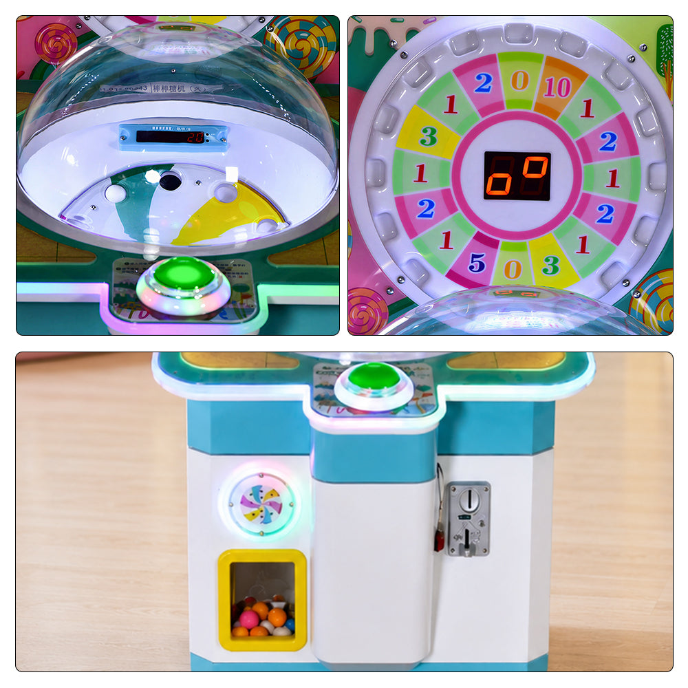 GAMEON Lollipop Prize Machine - Coin Operated Candy Grabber Arcade Game with LED Display, Gift Reward System & Interactive Entertainment Experience - White