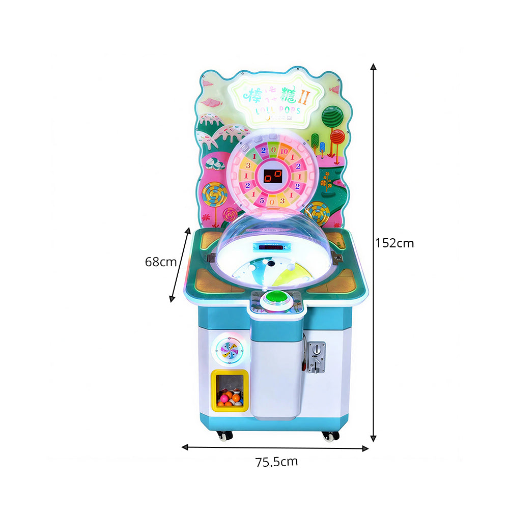 GAMEON Lollipop Prize Machine - Coin Operated Candy Grabber Arcade Game with LED Display, Gift Reward System & Interactive Entertainment Experience - White