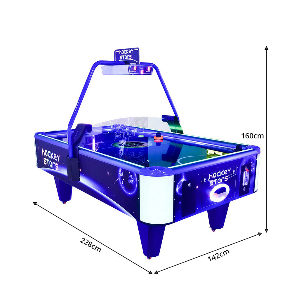 GAMEON Star Air Hockey Table - Coin Operated Two Player Arcade Game with LED Lights, Score Display & Interactive Hockey Battle Experience - Blue