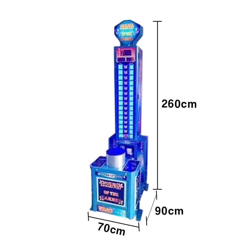 GAMEON Power Hammer Strength Tower Arcade Machine Heavy-Duty Metal Build LED Lighting 250W Power Competitive Impact Tester Game - Blue