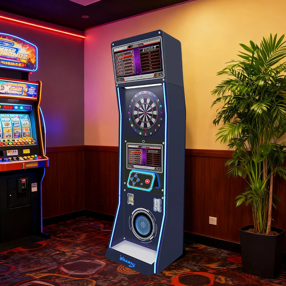 GAMEON Electronic Dart Arcade Machine Flagship Edition Aluminum & Nylon Build 15.5-Inch HD Screen LED Target Board Online Battle Connectivity - Black