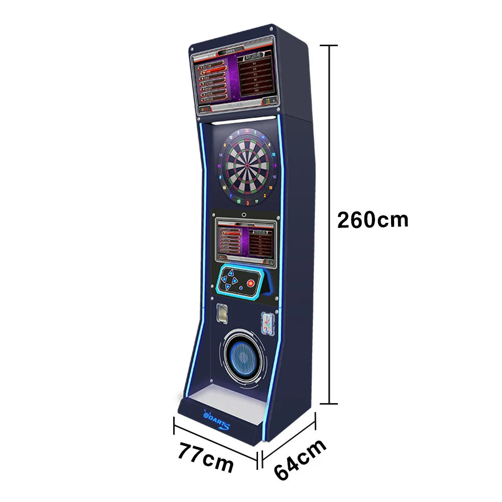 GAMEON Electronic Dart Arcade Machine Flagship Edition Aluminum & Nylon Build 15.5-Inch HD Screen LED Target Board Online Battle Connectivity - Black