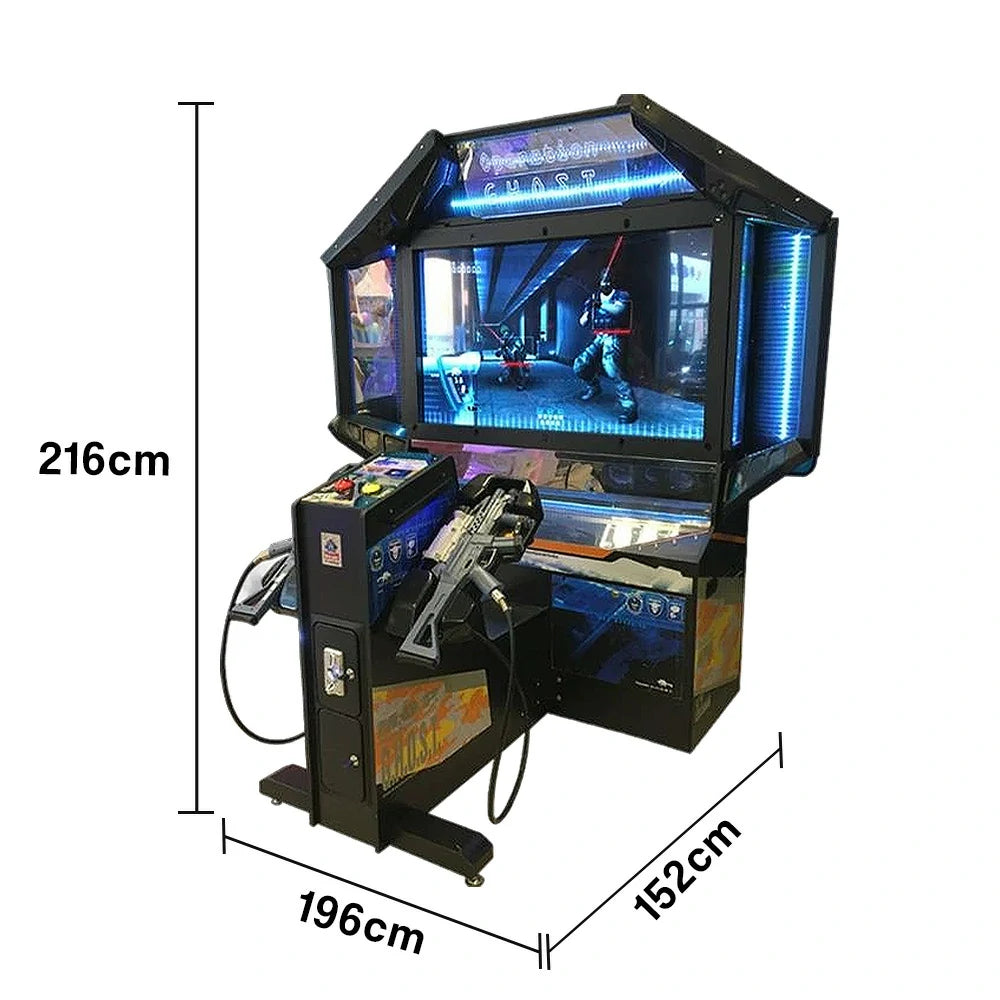 GAMEON Ghost SWAT Shooting Arcade Machine 55-Inch HD LCD Metal & Acrylic Cabinet Infrared Gun System 400W Power Immersive Two-Player Combat Game - Black