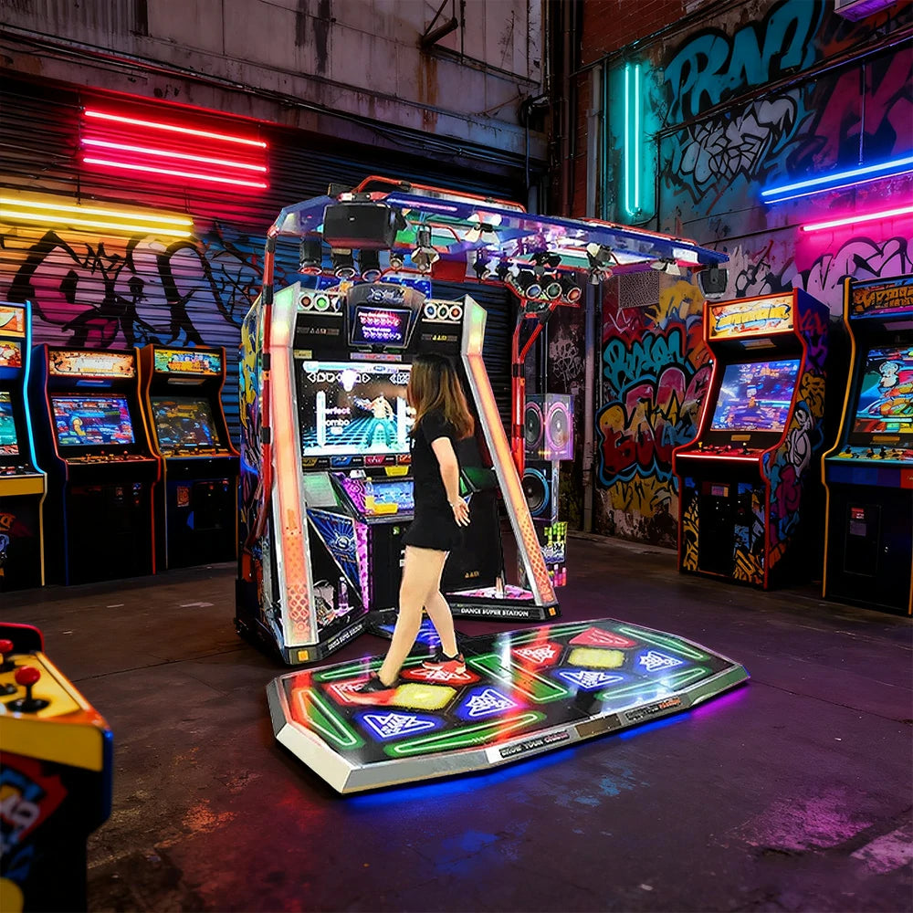 GAMEON Dance Arcade Machine 42" HD Screen Music Rhythm Game LED Lighting Effects - Multicolor