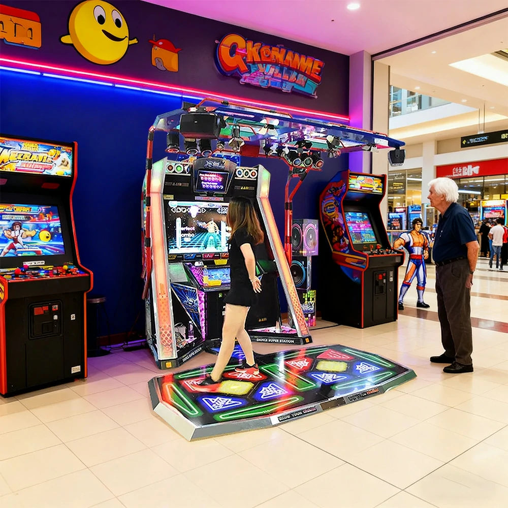 GAMEON Dance Arcade Machine 42" HD Screen Music Rhythm Game LED Lighting Effects - Multicolor