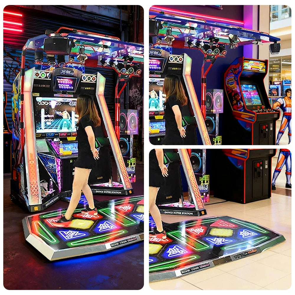 GAMEON Dance Arcade Machine 42" HD Screen Music Rhythm Game LED Lighting Effects - Multicolor