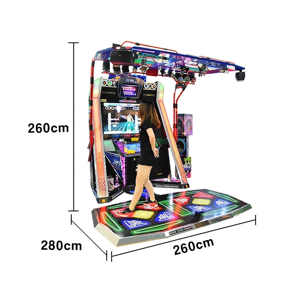 GAMEON Dance Arcade Machine 42" HD Screen Music Rhythm Game LED Lighting Effects - Multicolor