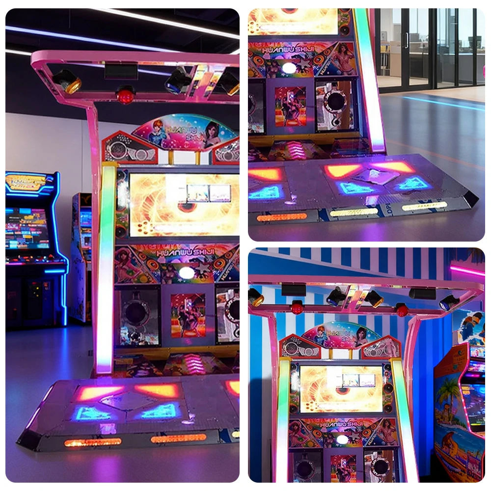 GAMEON Dance Arcade Machine 42" HD Screen Music Rhythm Game LED Lighting Effects - Pink