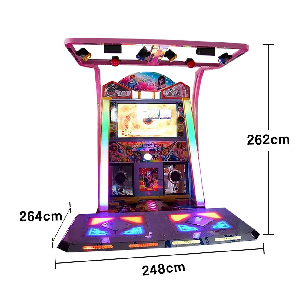 GAMEON Dance Arcade Machine 42" HD Screen Music Rhythm Game LED Lighting Effects - Pink