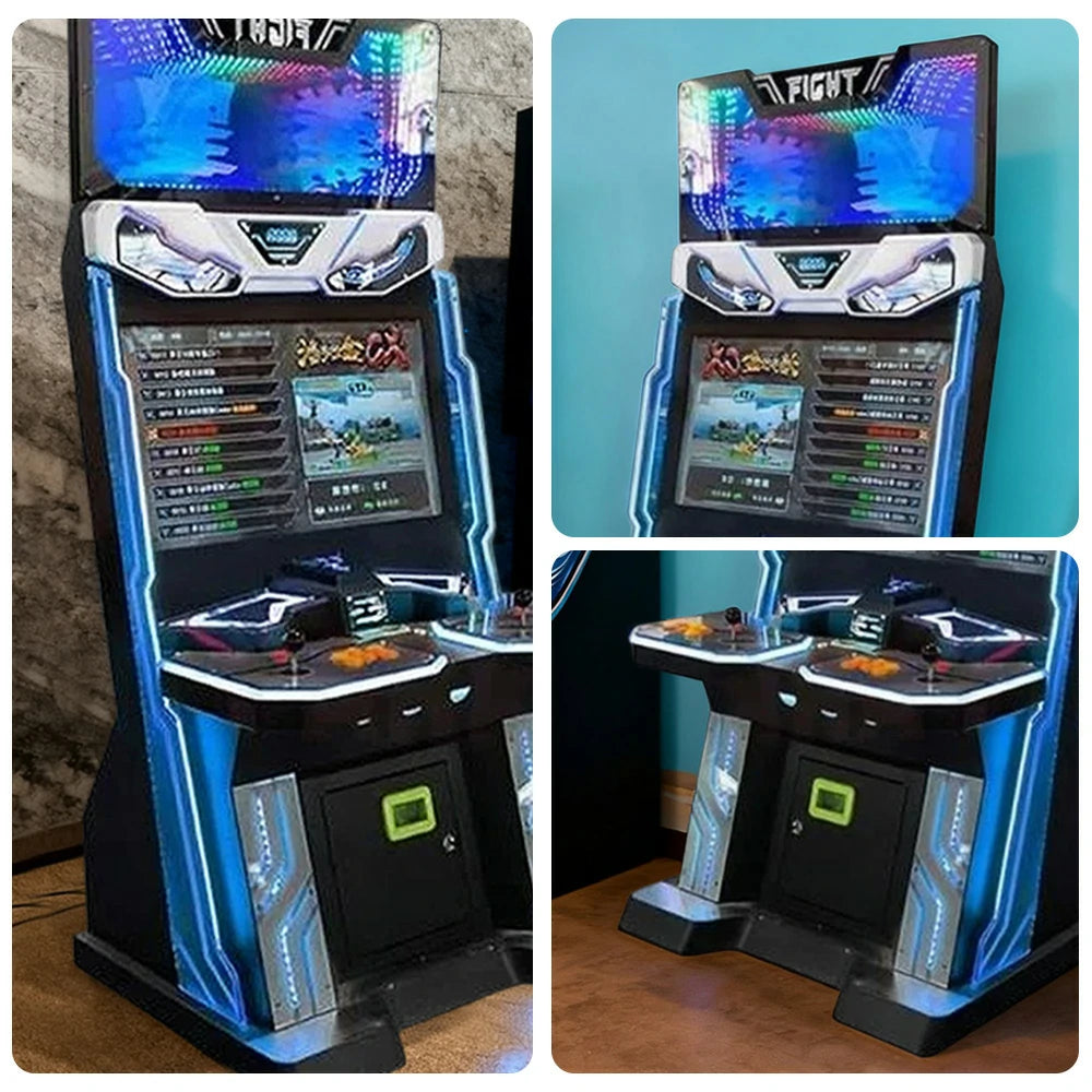 GAMEON KOF Arcade Machine 32-Inch HD Screen Metal & Acrylic Cabinet 4300+ Built-In Games Plug-and-Play Two-Player Retro Gaming Console - Blue