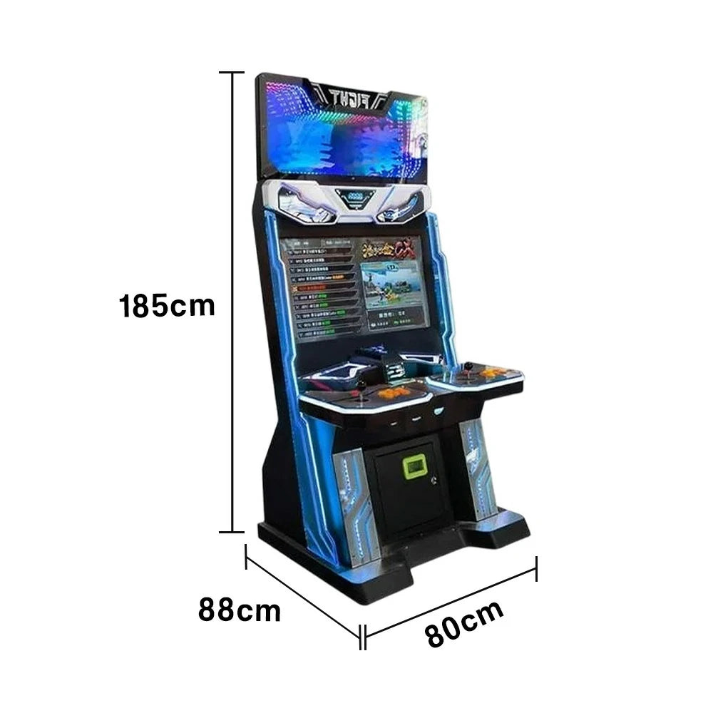 GAMEON KOF Arcade Machine 32-Inch HD Screen Metal & Acrylic Cabinet 4300+ Built-In Games Plug-and-Play Two-Player Retro Gaming Console - Blue