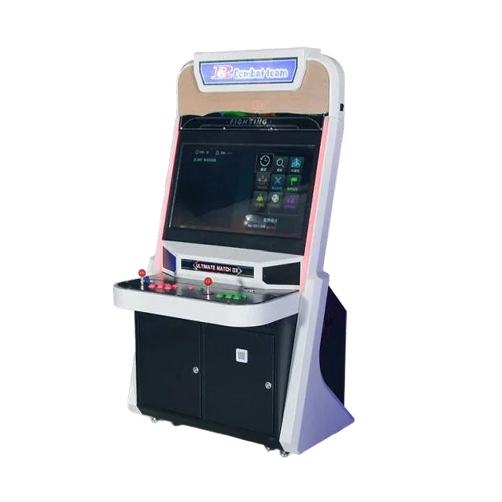 GAMEON R-Team Arcade Machine 32-Inch HD Screen Metal & Acrylic Cabinet 4300+Built-In Retro Games Plug-and-Play Two-Player Battle Console - White