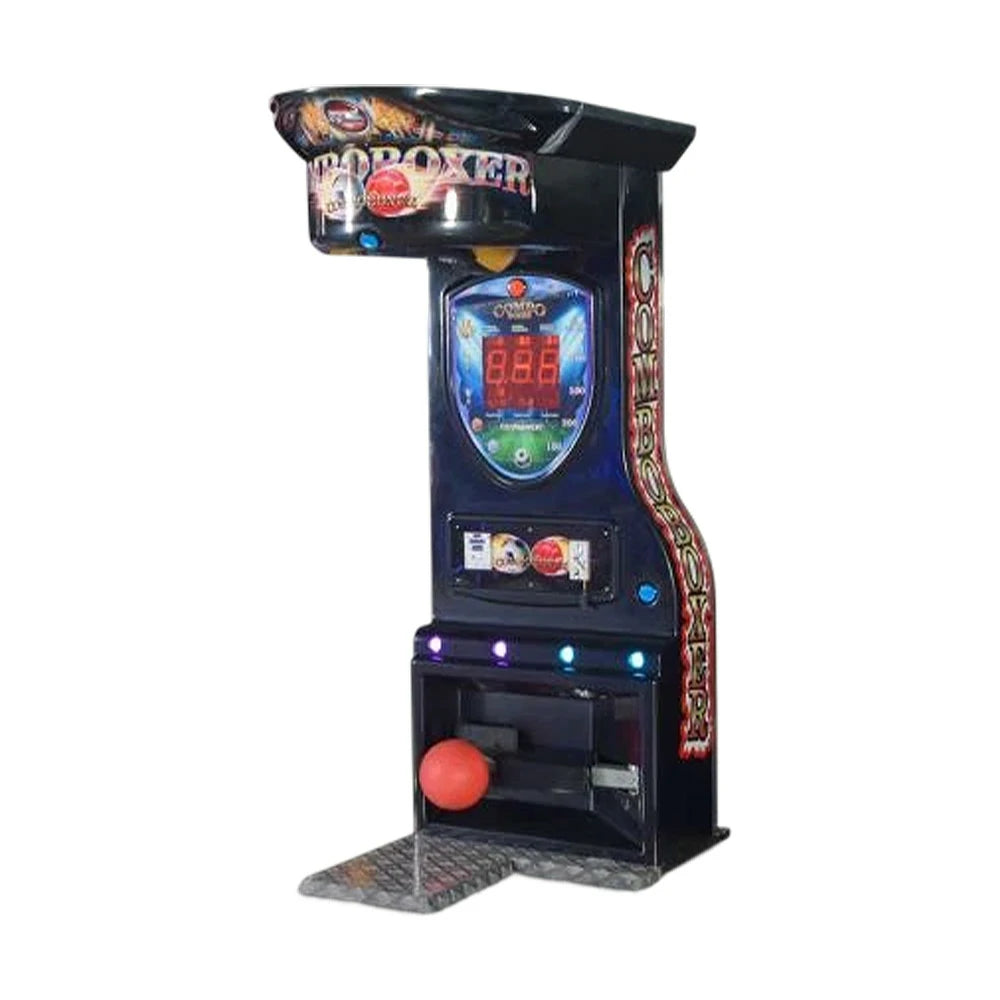 GAMEON Combo Kick & Punch Boxing Machine Metal & Acrylic Cabinet High-Sensitivity Sensors LED Effects 380W Power Strength Tester Arcade Game - Black