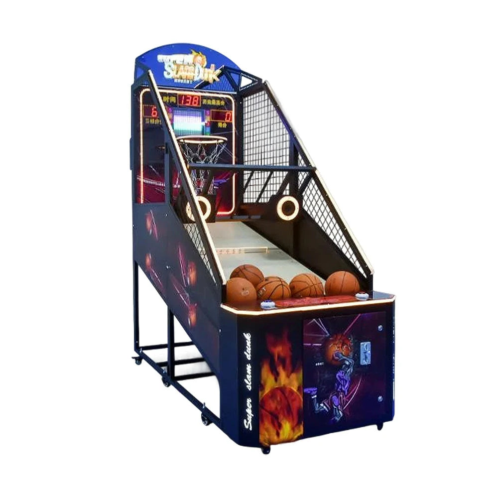 GAMEON Basketball Arcade Machine Metal Hoop Triple LED Scoring Display Automatic Ball Return Heavy-Duty Design