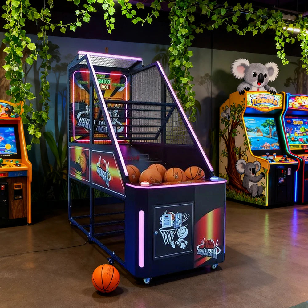 GAMEON Street Basketball Arcade Machine Metal Hoop LED Scoring Display Automatic Ball Return Durable Frame - Standard