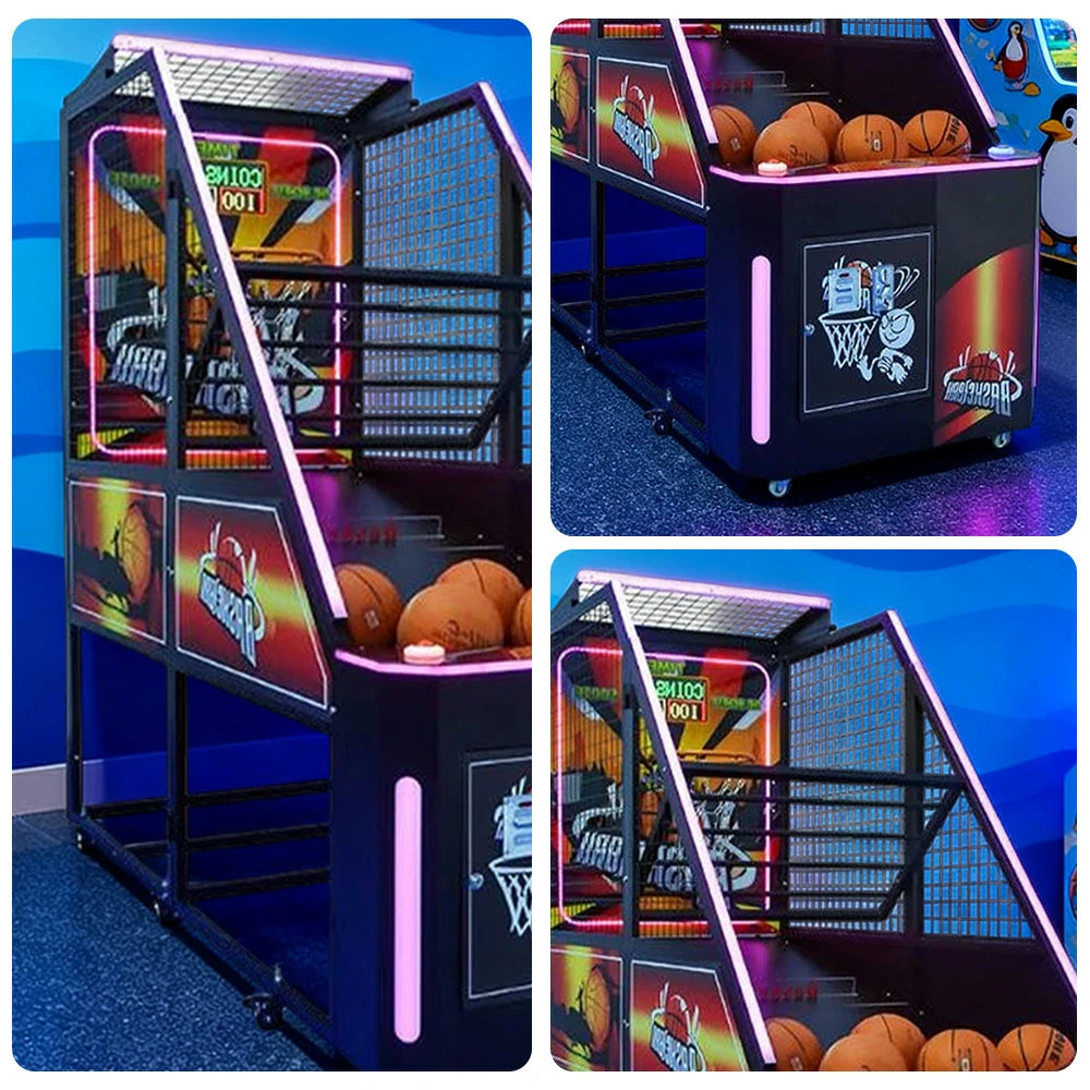 GAMEON Street Basketball Arcade Machine Metal Hoop LED Scoring Display Automatic Ball Return Durable Frame - Standard