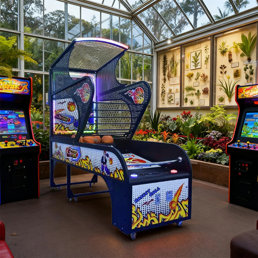 GAMEON Luxury Basketball Arcade Machine Metal Hoop Triple LED Scoring Display Automatic Ball Return Durable Structure - Deluxe