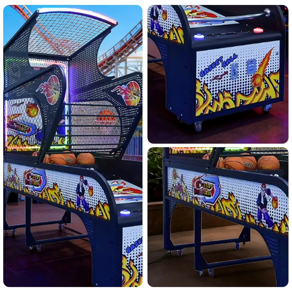 GAMEON Luxury Basketball Arcade Machine Metal Hoop Triple LED Scoring Display Automatic Ball Return Durable Structure - Deluxe