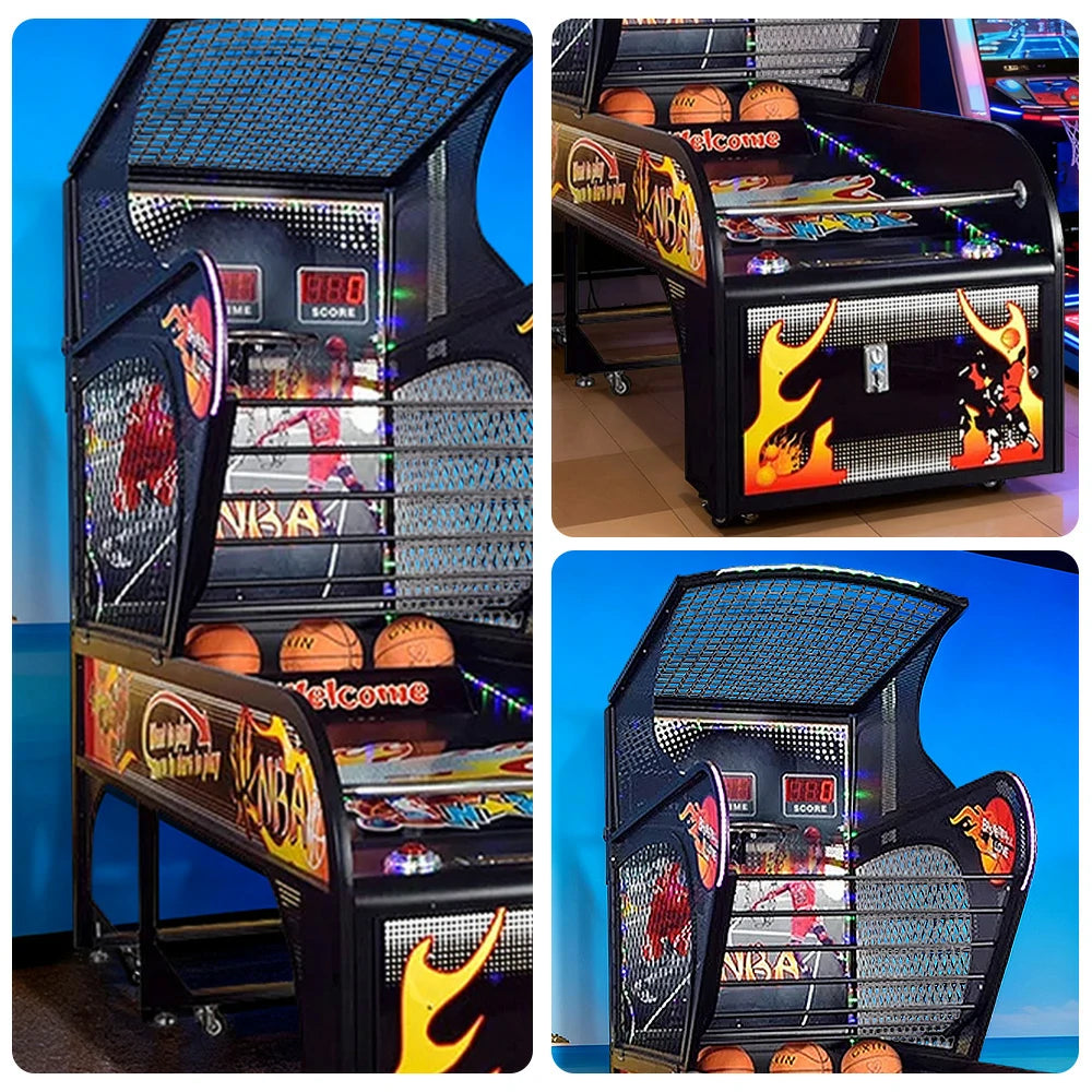 GAMEON Luxury Basketball Arcade Machine Metal Hoop Triple LED Scoring Display Automatic Ball Return Durable Structure - Deluxe