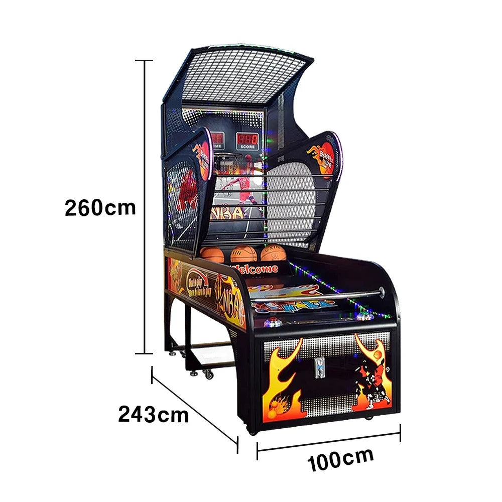 GAMEON Luxury Basketball Arcade Machine Metal Hoop Triple LED Scoring Display Automatic Ball Return Durable Structure - Deluxe