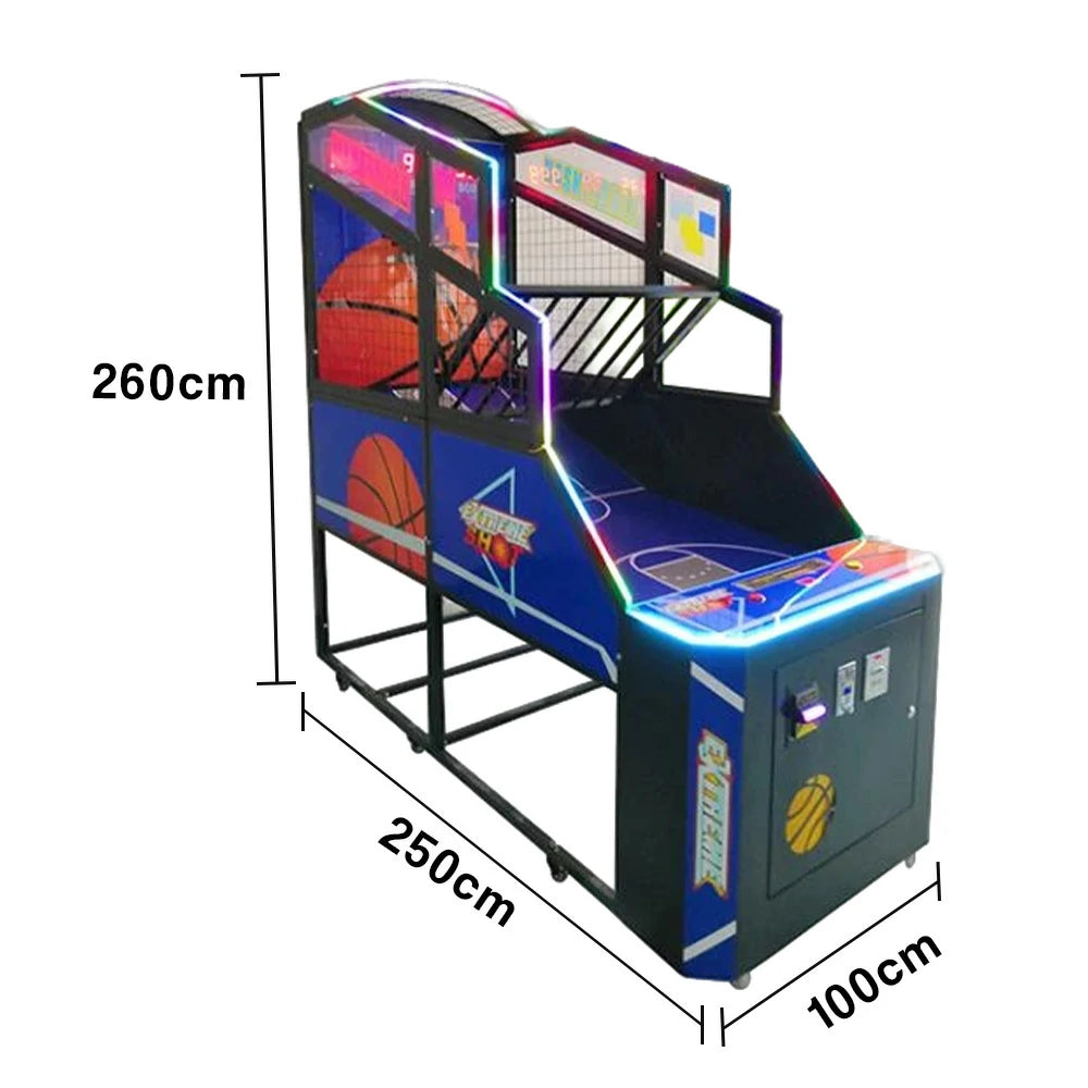 GAMEON Basketball Arcade Machine Metal Hoop LED Scoring Display Automatic Ball Return Durable Frame - Classic