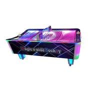 GAMEON Curved Air Hockey Table LED Lighting Wood & Acrylic Frame 250W Power Smooth Playfield Two-Player Arcade Game - Purple