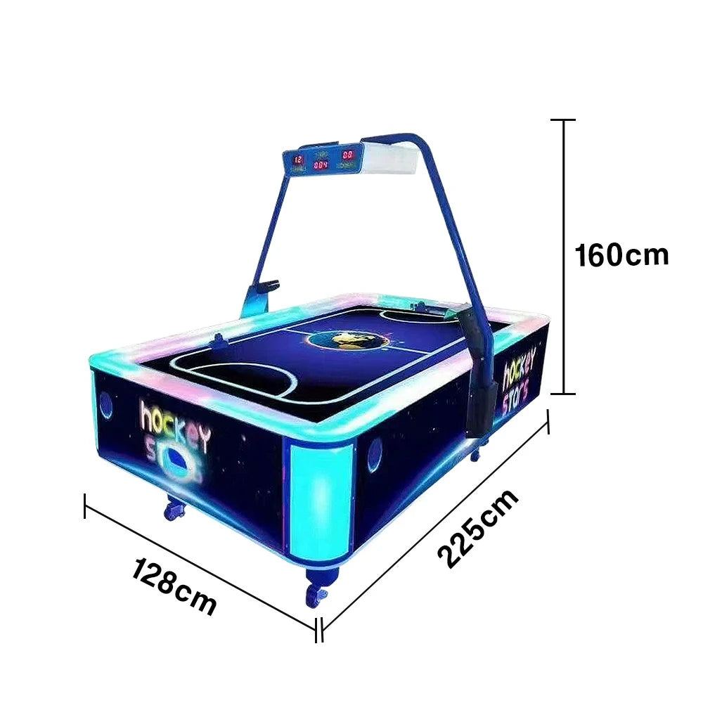 GAMEON Star-Light Air Hockey Table LED Effects Wood & Acrylic Frame 150W Power Smooth Playfield Two-Player Arcade Game - Blue