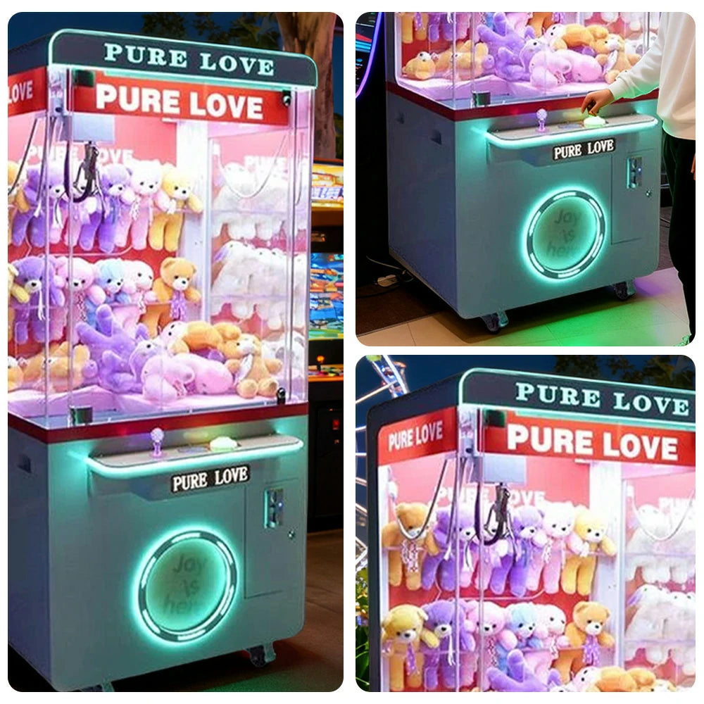 GAMEON Pure Love Claw Machine Coin Operated Prize Catcher LED Lighting Plush Toy Cabinet Arcade Entertainment Design - Green