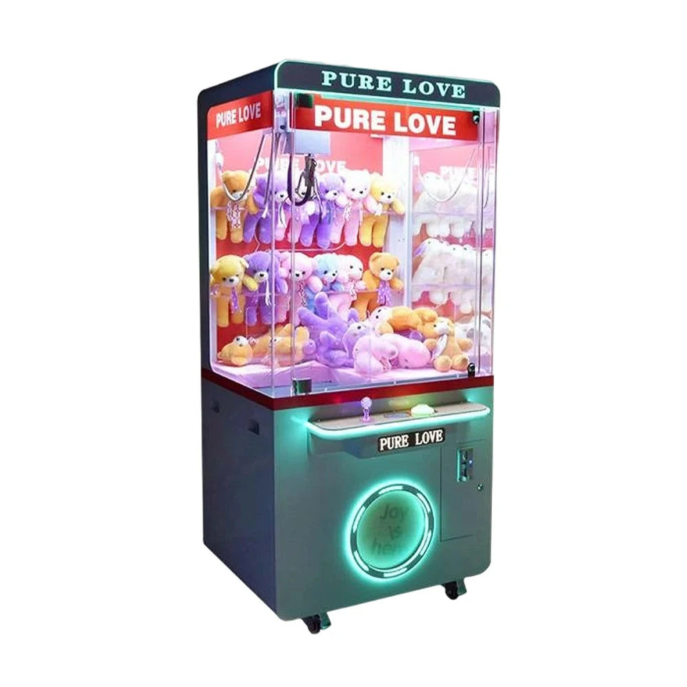 GAMEON Pure Love Claw Machine Coin Operated Prize Catcher LED Lighting Plush Toy Cabinet Arcade Entertainment Design - Green