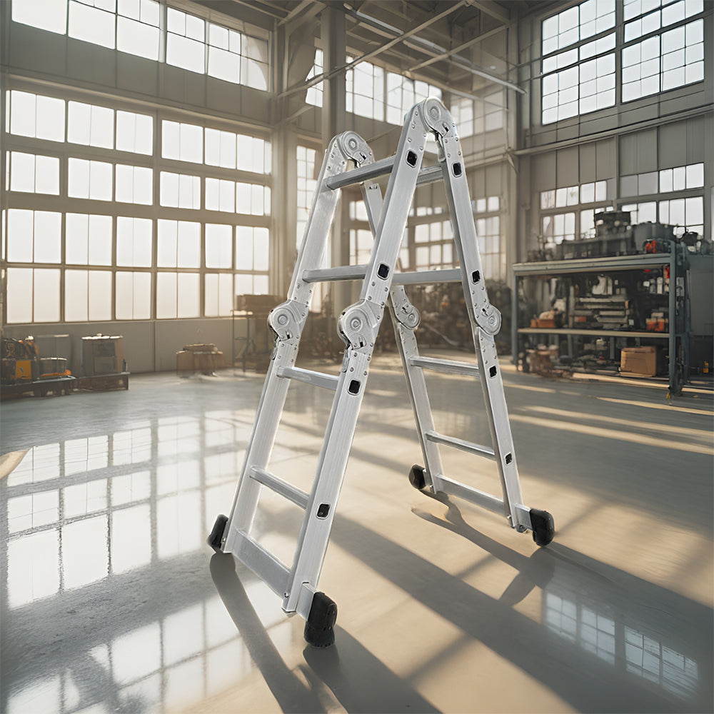 GROVIA 242-592cm Portable Multifunctional Aluminum Folding Ladder